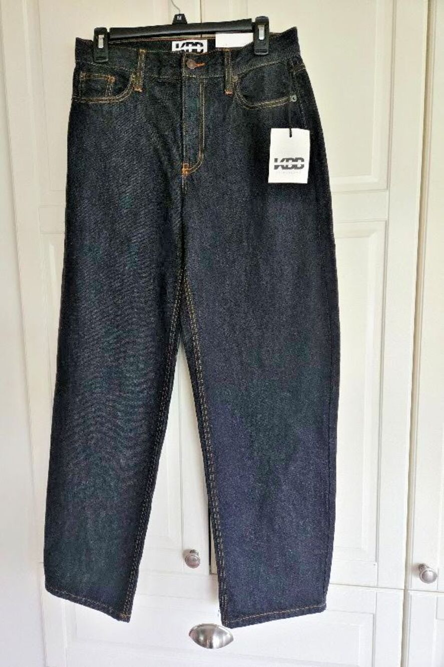 KBB Mid Rise Barrel Leg Jeans - Dark Indigo Blue - Womens size 4 - NEW